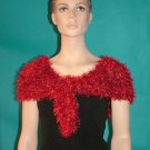 KNC Hand Knit Evening Fur Capelet Red Primary