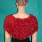 KNC Hand Knit Evening Fur Capelet Red Primary