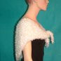 KNC Hand Knit Evening Fur Capelet White