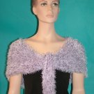 KNC Hand Knit Evening Fur Capelet Lilac Mix
