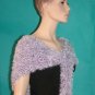 KNC Hand Knit Evening Fur Capelet Lilac Mix