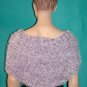 KNC Hand Knit Evening Fur Capelet Lilac Mix