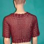 KNC Hand Crochet Shell Bolero Cranberry Marl Sz Small