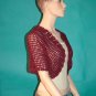KNC Hand Crochet Shell Bolero Cranberry Marl Sz Small