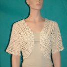  KNC Hand Crochet Shell Bolero Milk Sz Small