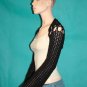 KNC Hand Crochet Caney Shrug Black Sz Small