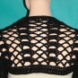 KNC Hand Crochet Caney Shrug Black Sz Small