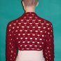 KNC Hand Crochet Shelly Shrug - Cranberry Sz S-M