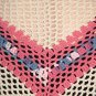 KNC Hand Crochet Traditional Cotton Shawl Rose Pink+
