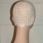 KNC Hand Crochet Skull Cap w Flower Pin White Sz Teen