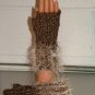 KNC Hand Knit Fur Wrist Warmers Barley-Champagne