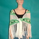 KNC Hand Crochet Traditional Cotton Shawl Mint Mix