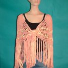 KNC Hand Crochet Traditional Cotton Shawl Peach Mix