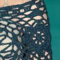 KNC Hand Crochet Jungle Rose Poncho Wool Mix - Denim