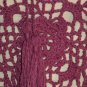 KNC Hand Crochet Jungle Rose Poncho Wool Mix - Dark Rose Heather