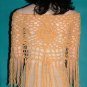 KNC Hand Crochet Jungle Rose Poncho Wool Mix - Butterscotch