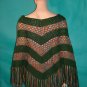 KNC  Hand Crochet Classic Shell Poncho Sage-Sierra