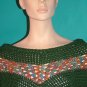 KNC  Hand Crochet Classic Shell Poncho Sage-Sierra