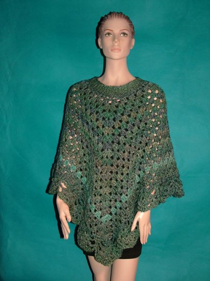 KNC Coming Home Hand Crochet Poncho Regency Sz 2X-3X