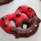 Four Dozen Chocolate Covered Lady Bug Pretzels - brown red