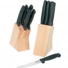 6 Piece Steak Knife Set with Eco-friendly Wood Block (Rubberwood)