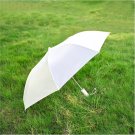 41" White Compact Auto Umbrella