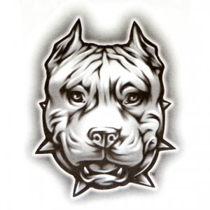 OG Abel Realistic Temporary Tattoo , "Pit Face" Dog