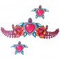 Lethal Threat Girl's Club Temporary Tattoo, Turtle Hearts & Flowers