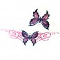 Lethal Threat Girl's Club Temporary Tattoo, Pink Butterflies