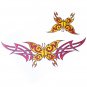 Lethal Threat Girl's Club Temporary Tattoo, Pink & Yellow Butterflies