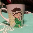 White Ceramic coffee mug with Hand painted Fairy
