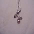 Sterling Silver CZ Rose Necklace