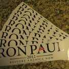RON PAUL 2012 OFFICIAL WHITE BUMPER STICKER *FREE GIFTS