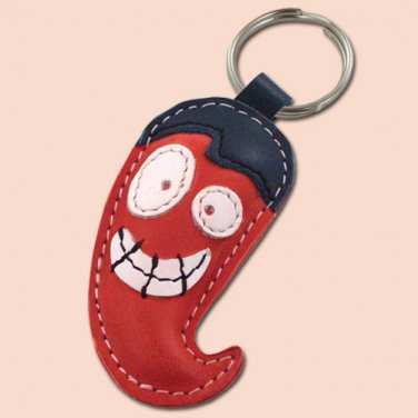 Hot And Red Chilli Pepper Leather Keychain Vegetable