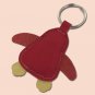 Cute Little Red Penguin Handmade Leather Animal Keychain