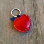 Handmade Leather Keychain Red Apple - FREE shipping