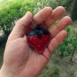 Cute Little Red Strawberry Handmade Leather Keychain - FREE Shipping Wordlwide