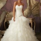 New fashion designer crystal ruffle wedding dress B1856