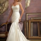 New fashion designer crystal spaghetti straps wedding dress B1857