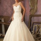 Designer sexy sweetheart appliques wedding dress B1861