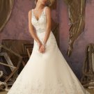 New fashion elegant V-neck crystal wedding dress B1867