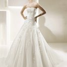 Designer appliques elegant sweetheart wedding dress V0004