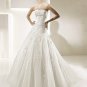 Designer appliques elegant sweetheart wedding dress V0004