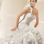 Designer  elegant new fashion ruffle one-shoulder wedding dress V0011