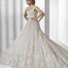 The latest cap sleeve lace elegant  wedding dress V0035