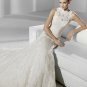 The latest hiagh neck lace elegant wedding dress V0036