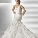 Designer spaghetti straps hot sale elegant  wedding dress V0042