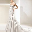 Designer satin beadings hot sale elegant  wedding dress V0045