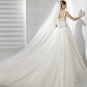 Designer beaded scoop hot sale elegant wedding dress V0049