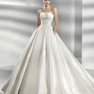 Designer satin ball gown hot sale elegant  wedding dress V0051